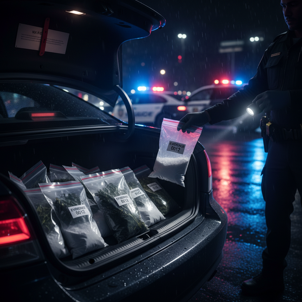 Augustów: Over 330 g of drugs seized from a car