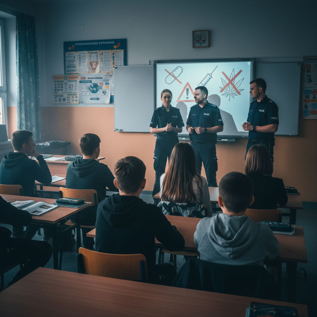 Augustów: la policía advierte a alumnos sobre drogas y “dopalacze”