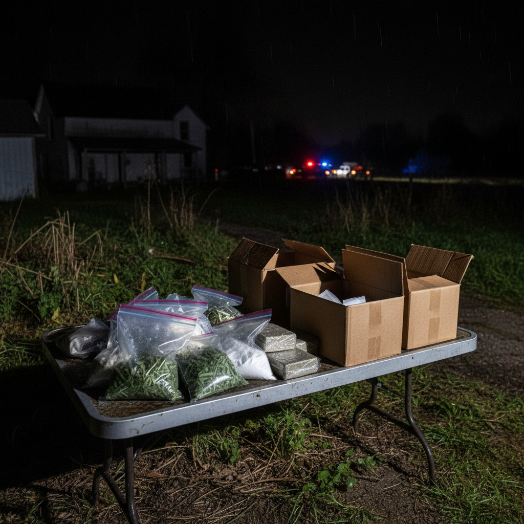 Redada en Płaska: drogas y armas ilegales encontradas