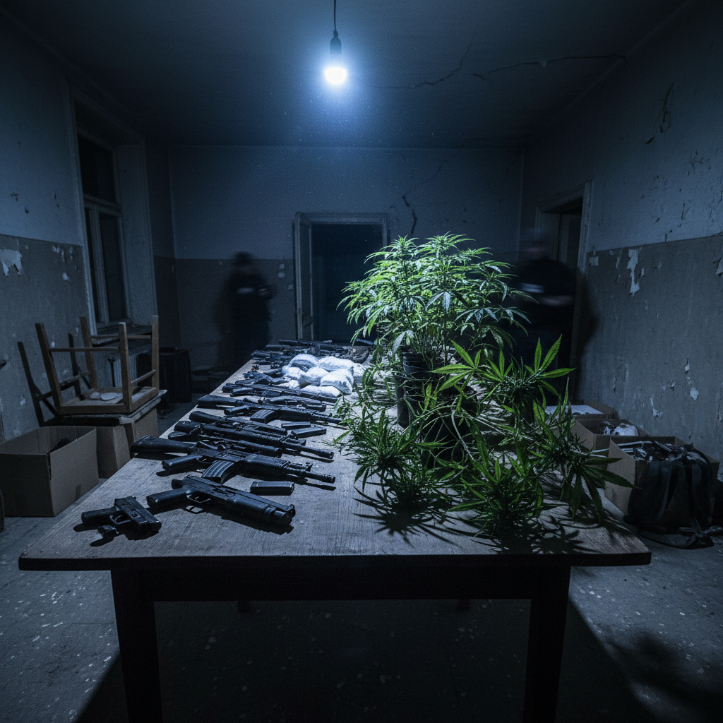 Raid in Augustów: weapons and cannabis seized
