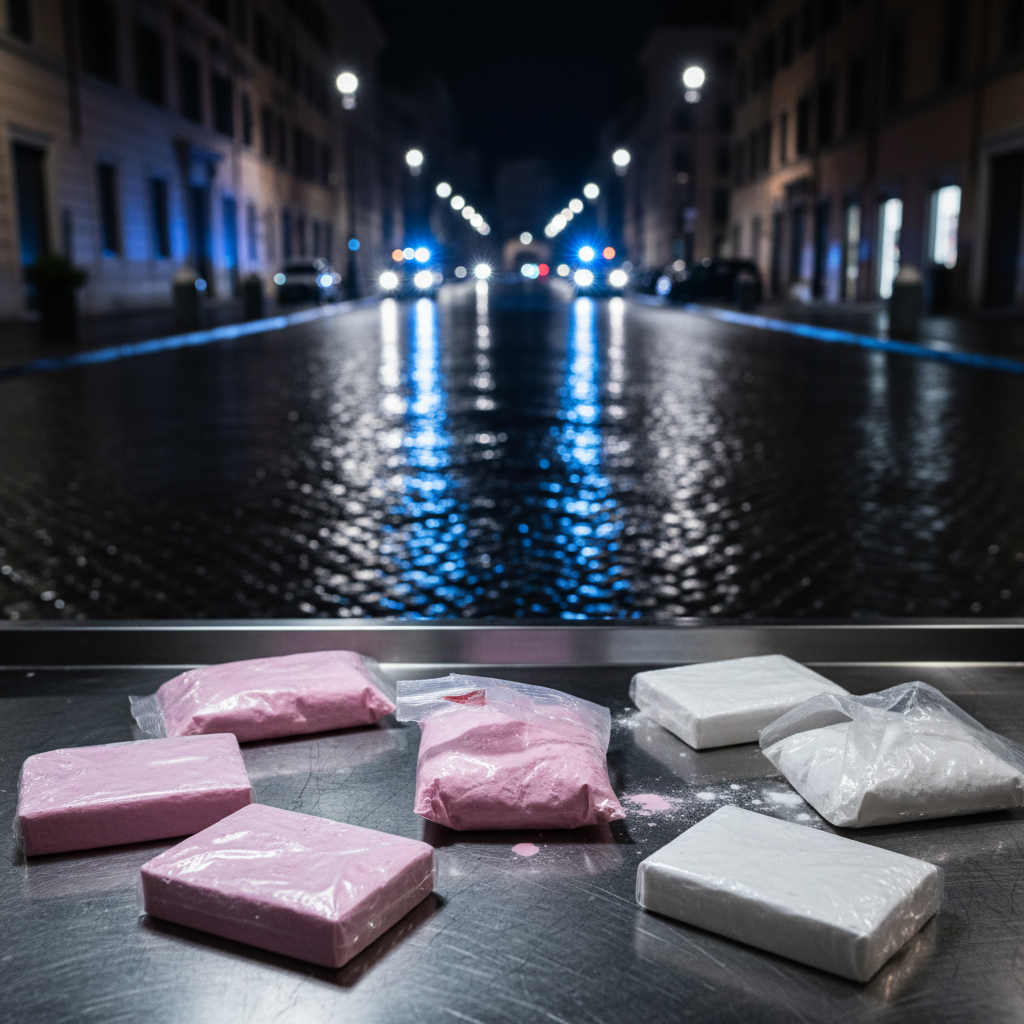 Rom: Drogen-Supermarkt zerstört, 3,5 kg rosa Kokain