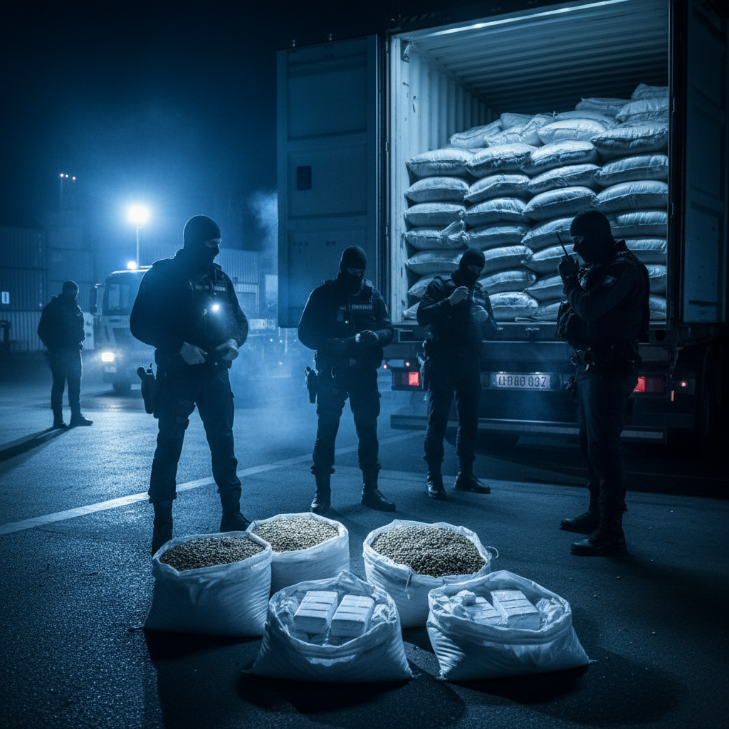 Guardia di Finanza incauta 435 kg de cocaína ocultos en un envío de frutos secos